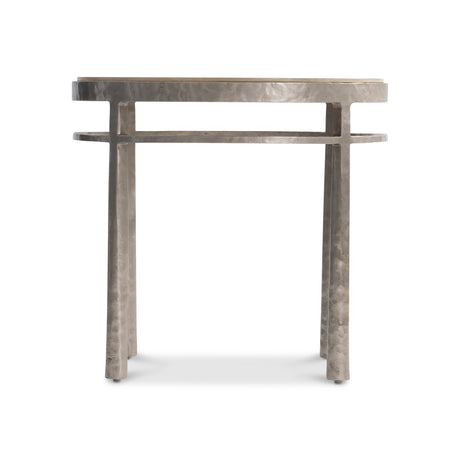 Aventura Frosted Nickel/Marcona Side Table - Ornate Home