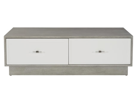 Avenue Cerused Greige/Lacquered White Cocktail Table - Ornate Home