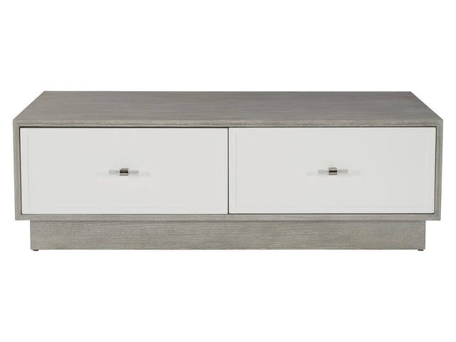 Avenue Cerused Greige/Lacquered White Cocktail Table - Ornate Home