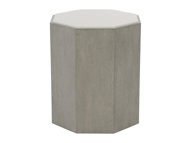 Avenue Lacquered White/Cerused Greige Side Table - Ornate Home