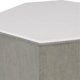 Avenue Lacquered White/Cerused Greige Side Table - Ornate Home