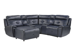 Avenue Navy 5-Piece Modular Reclining Sectional with Left Chaise - Ornate Home