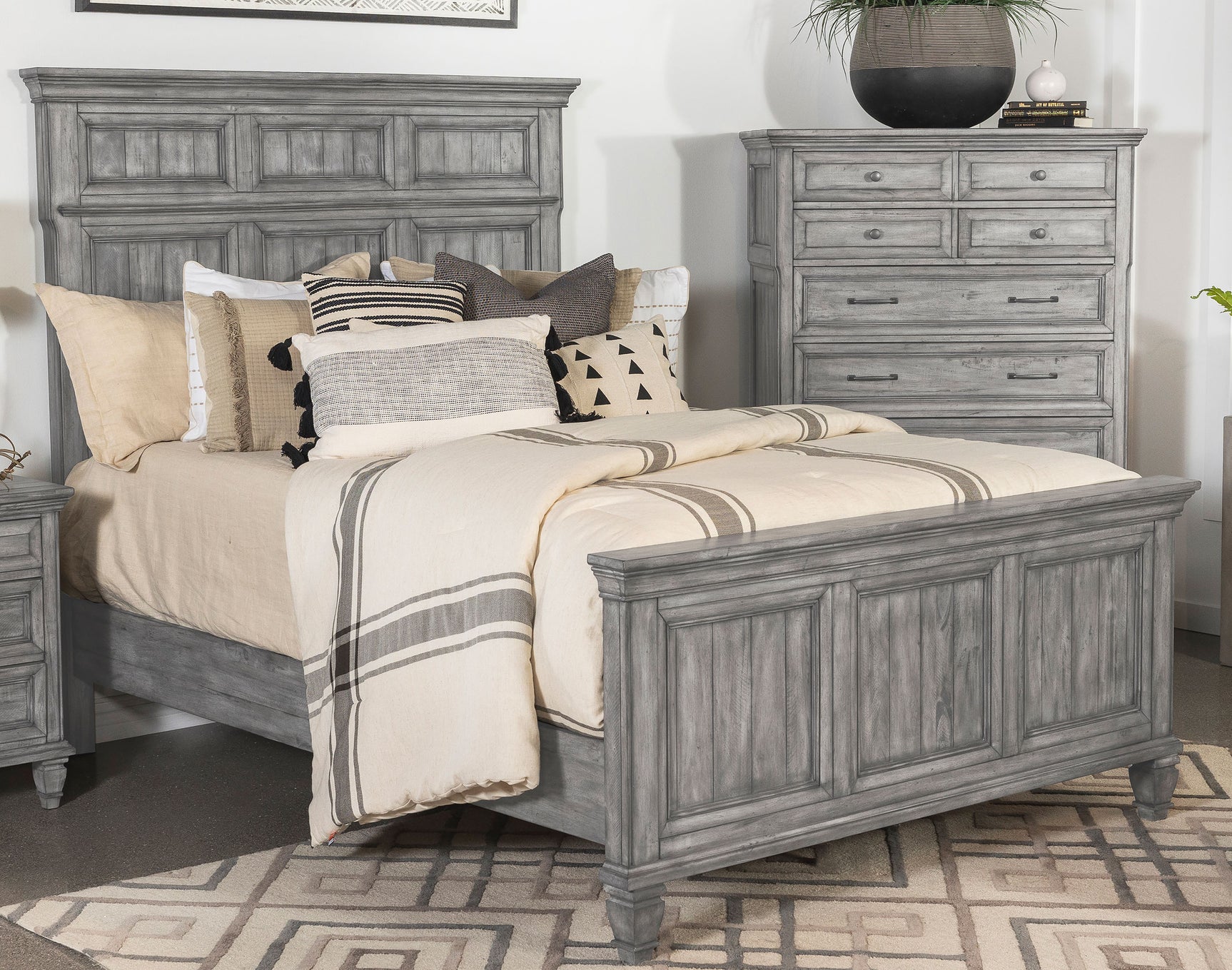 Avenue Weathered Grey California King Panel Bed - Ornate Home
