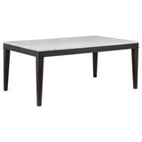 Averill Coffee Bean 72-inch Rectangular White Marble Top Dining Table - Ornate Home