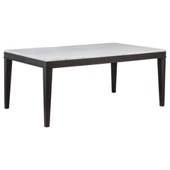 Averill Coffee Bean 72-inch Rectangular White Marble Top Dining Table - Ornate Home