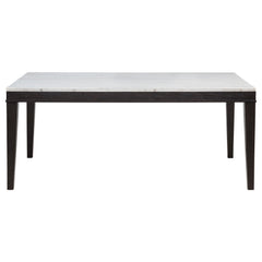 Averill Coffee Bean 72-inch Rectangular White Marble Top Dining Table - Ornate Home