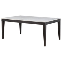 Averill Coffee Bean 72-inch Rectangular White Marble Top Dining Table - Ornate Home