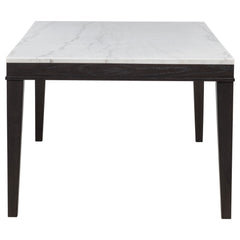 Averill Coffee Bean 72-inch Rectangular White Marble Top Dining Table - Ornate Home