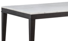 Averill Coffee Bean 72-inch Rectangular White Marble Top Dining Table - Ornate Home