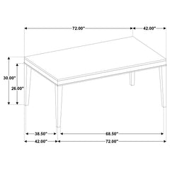 Averill Coffee Bean 72-inch Rectangular White Marble Top Dining Table - Ornate Home
