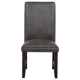 Averill Dark Grey/Coffee Bean Faux Leather Upholstered Dining Side Chair (Set of 2) - Ornate Home