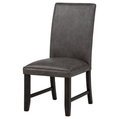 Averill Dark Grey/Coffee Bean Faux Leather Upholstered Dining Side Chair (Set of 2) - Ornate Home