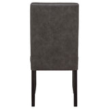 Averill Dark Grey/Coffee Bean Faux Leather Upholstered Dining Side Chair (Set of 2) - Ornate Home