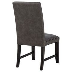 Averill Dark Grey/Coffee Bean Faux Leather Upholstered Dining Side Chair (Set of 2) - Ornate Home