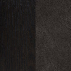 Averill Dark Grey/Coffee Bean Faux Leather Upholstered Dining Side Chair (Set of 2) - Ornate Home