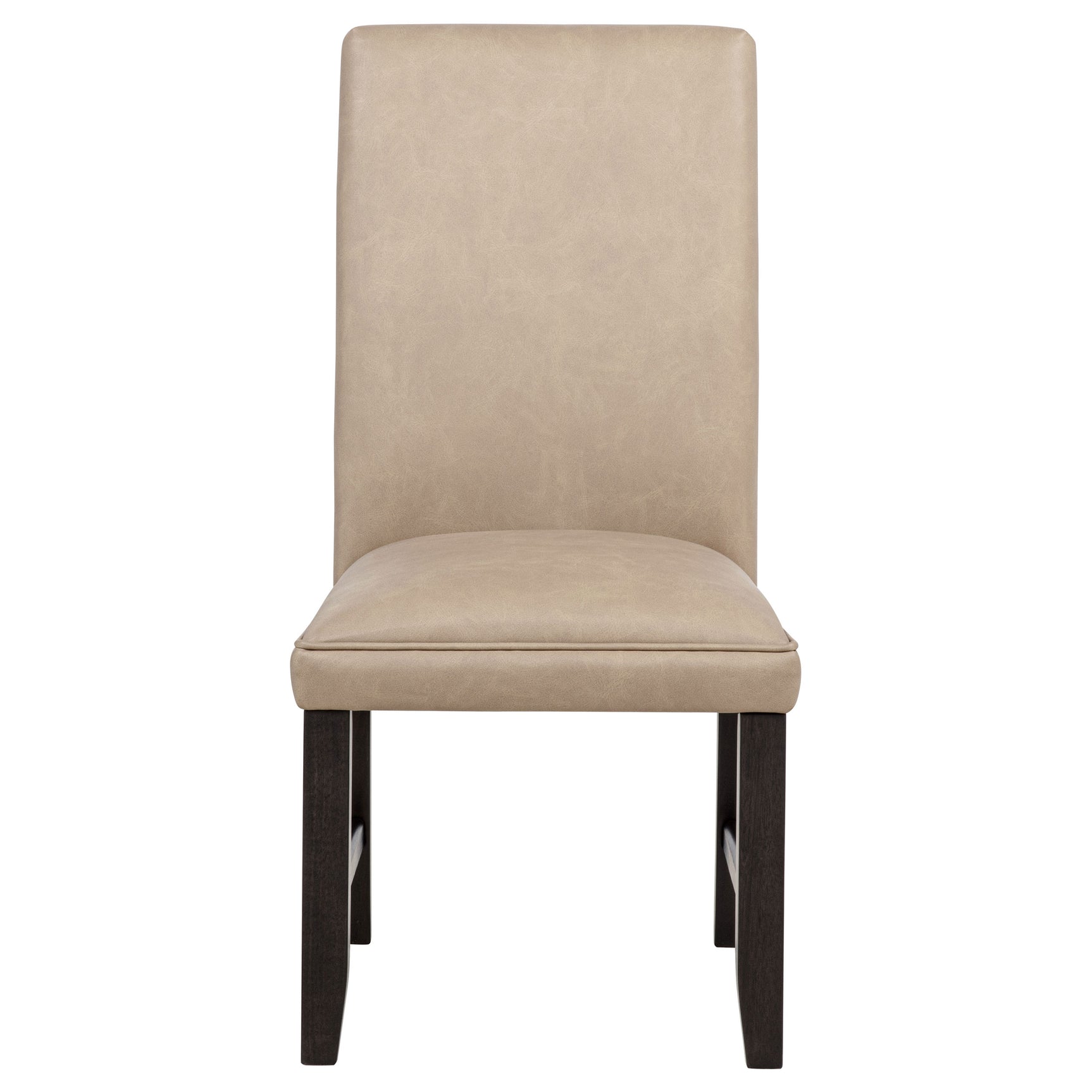 Averill Tan/Coffee Bean Faux Leather Upholstered Dining Side Chair (Set of 2) - Ornate Home