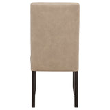 Averill Tan/Coffee Bean Faux Leather Upholstered Dining Side Chair (Set of 2) - Ornate Home