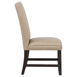 Averill Tan/Coffee Bean Faux Leather Upholstered Dining Side Chair (Set of 2) - Ornate Home
