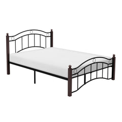 Averny Black/Brown Full Metal Platfom Bed - Ornate Home