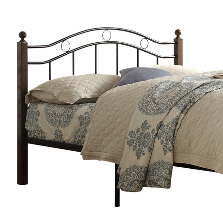 Averny Black/Brown Full Metal Platfom Bed - Ornate Home