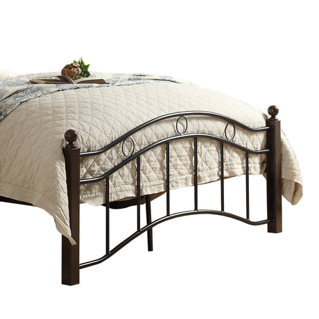 Averny Black/Brown Full Metal Platfom Bed - Ornate Home