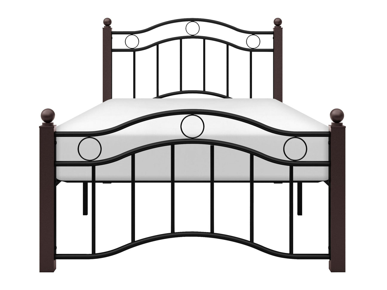 Averny Black/Brown Twin Metal Platfom Bed - Ornate Home