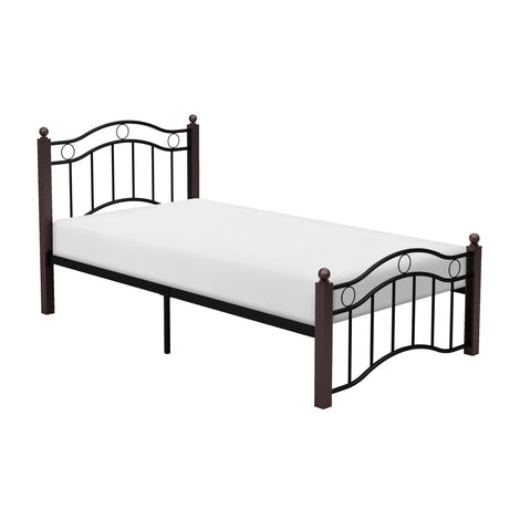 Averny Black/Brown Twin Metal Platfom Bed - Ornate Home