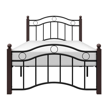 Averny Black/Brown Twin Metal Platfom Bed - Ornate Home