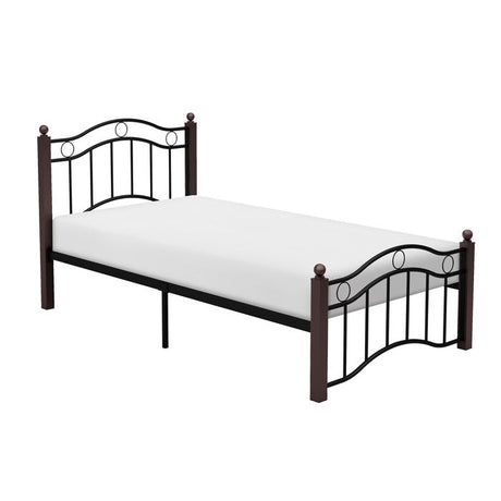 Averny Black/Brown Twin Metal Platfom Bed - Ornate Home
