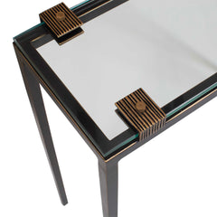 Averona Bronze Glass Top Accent Table - Ornate Home