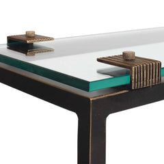 Averona Bronze Glass Top Accent Table - Ornate Home