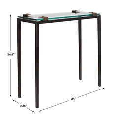 Averona Bronze Glass Top Accent Table - Ornate Home