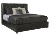 Avery Black Leather Queen Panel Bed – Standart Headboard - Ornate Home
