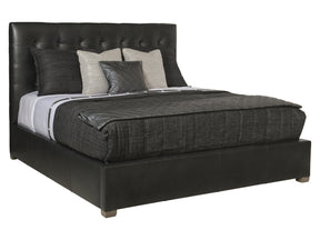 Avery Black Leather Queen Panel Bed – Standart Headboard - Ornate Home