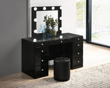 Morgan Black Round Vanity Swivel Stool - Ornate Home