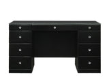 Avery Black Vanity Set w/LED Mirror & Stool - Ornate Home