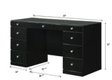 Avery Black Vanity Set w/LED Mirror & Stool - Ornate Home