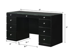 Avery Black Vanity Set w/LED Mirror - Ornate Home