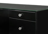 Avery Black Vanity Set w/LED Mirror & Stool - Ornate Home