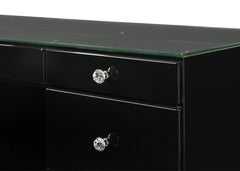 Avery Black Vanity Set w/LED Mirror - Ornate Home
