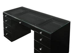 Avery Black Vanity Set w/LED Mirror - Ornate Home