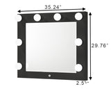 Avery Black Vanity Set w/LED Mirror - Ornate Home