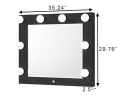 Avery Black Vanity Set w/LED Mirror - Ornate Home