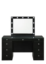 Avery Black Vanity Set w/LED Mirror - Ornate Home