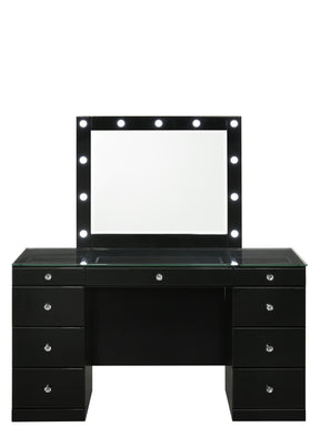 Avery Black Vanity Set w/LED Mirror - Ornate Home