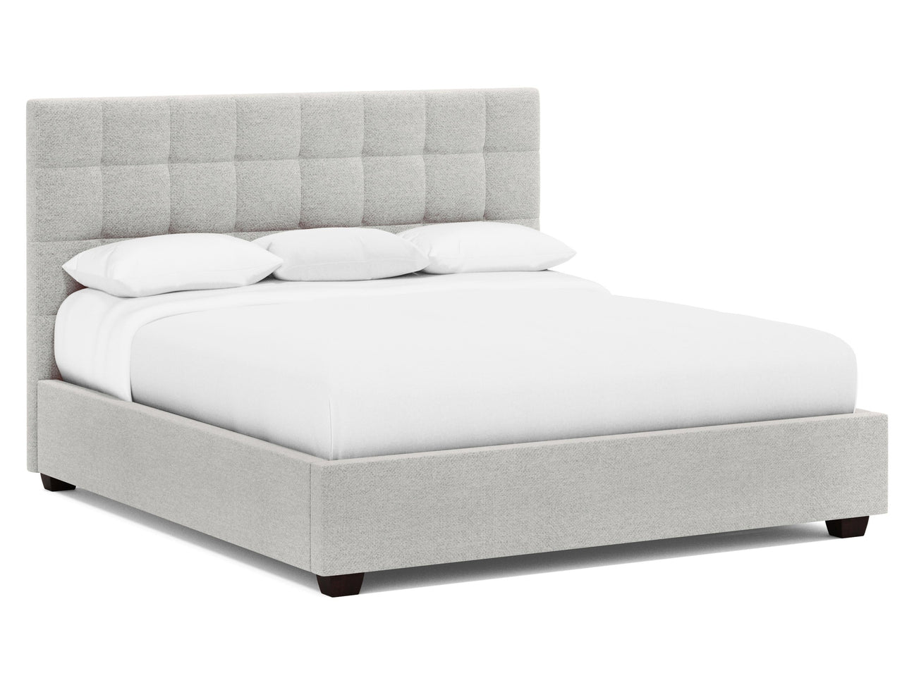 Avery Grey Fabric California King Panel Bed – Standart Headboard - Ornate Home