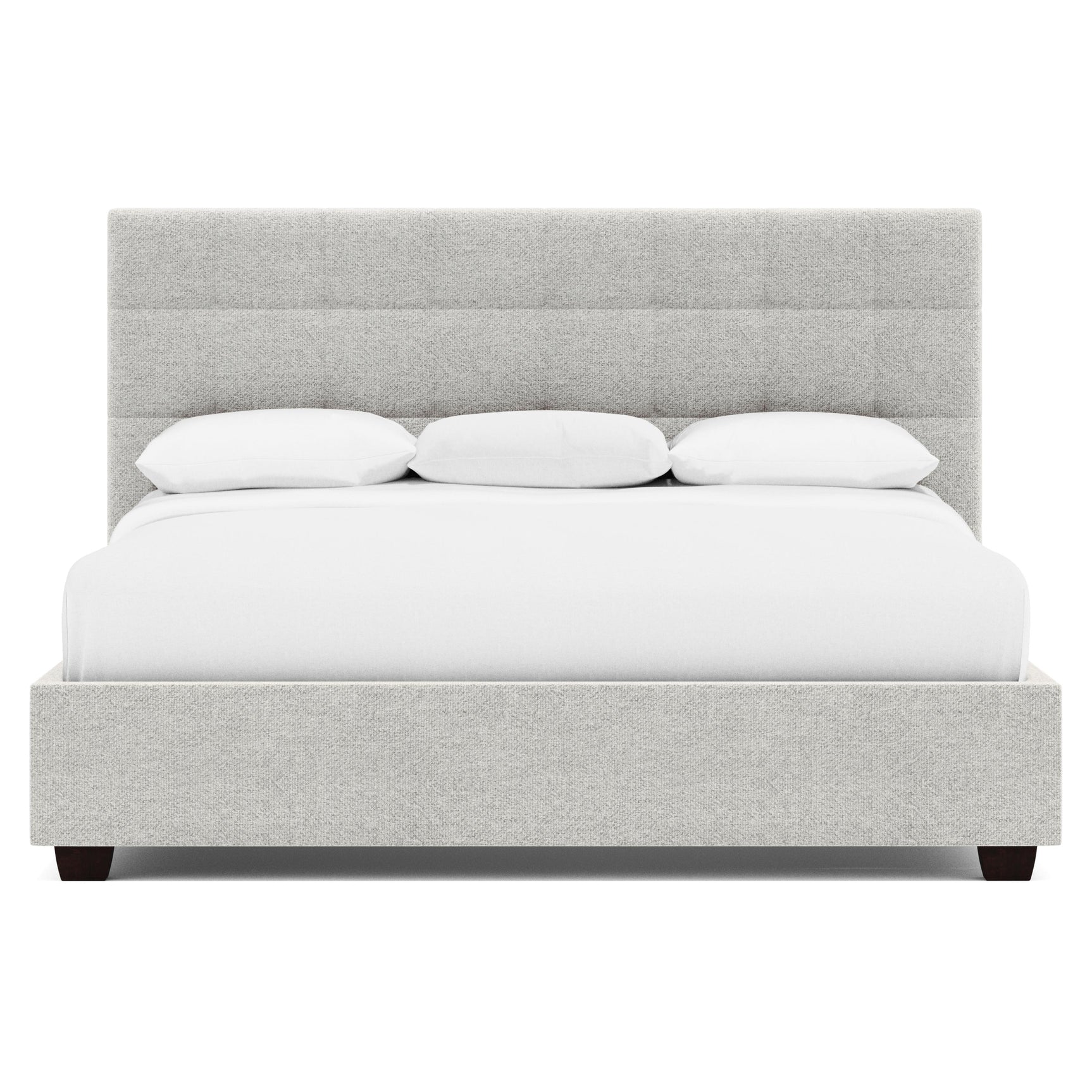Avery Grey Fabric California King Panel Bed – Standart Headboard - Ornate Home