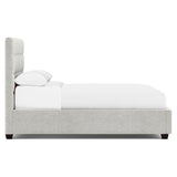 Avery Grey Fabric California King Panel Bed – Standart Headboard - Ornate Home