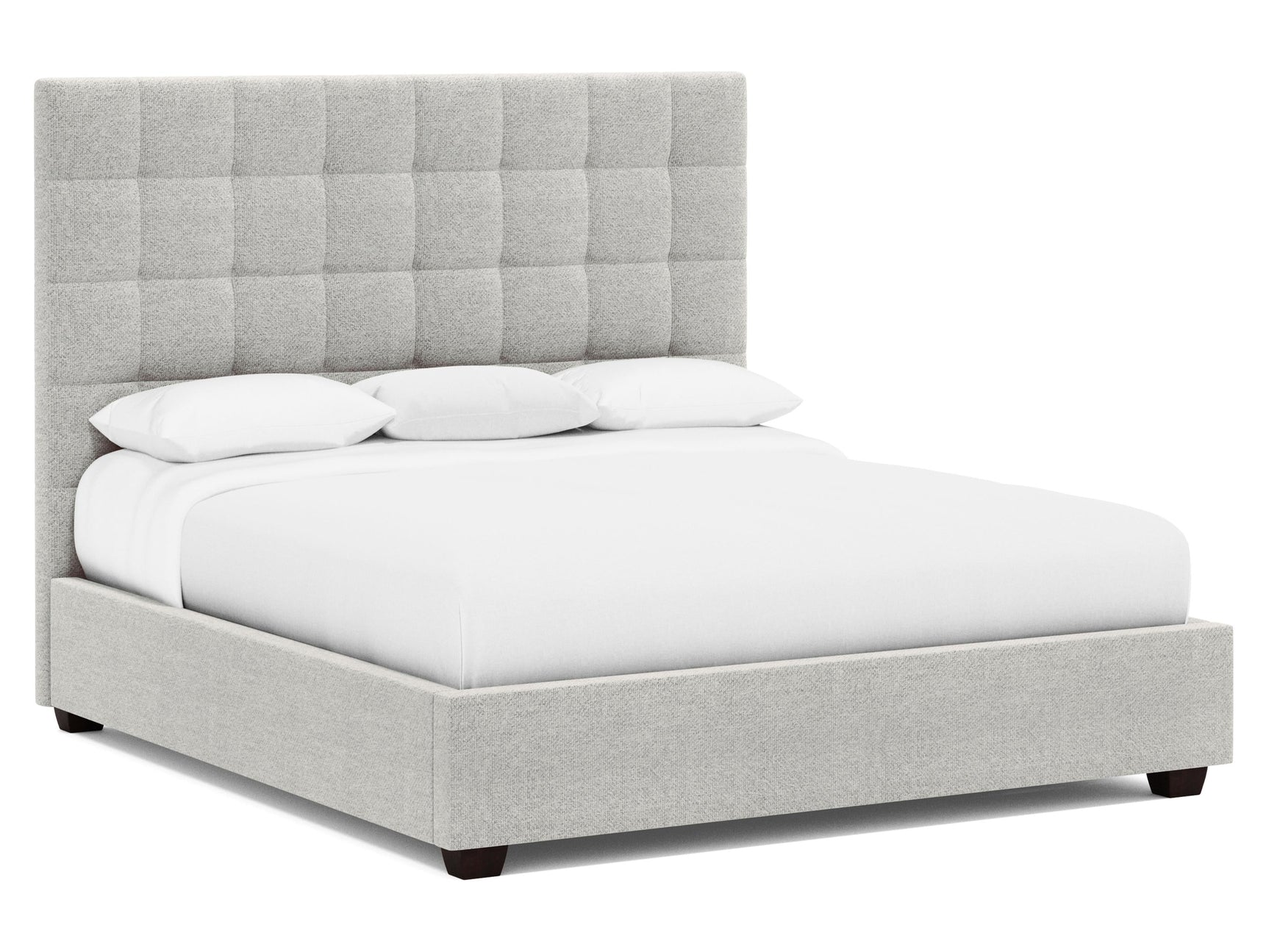 Avery Grey Fabric California King Panel Bed – Tall Headboard - Ornate Home