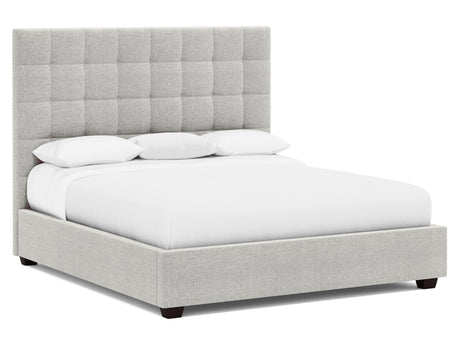 Avery Grey Fabric California King Panel Bed – Tall Headboard - Ornate Home